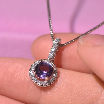 Silver Color S925 VVS1 Simulated Diamond 2 Carat Necklace Pendant for Women - The Jewellery Supermarket